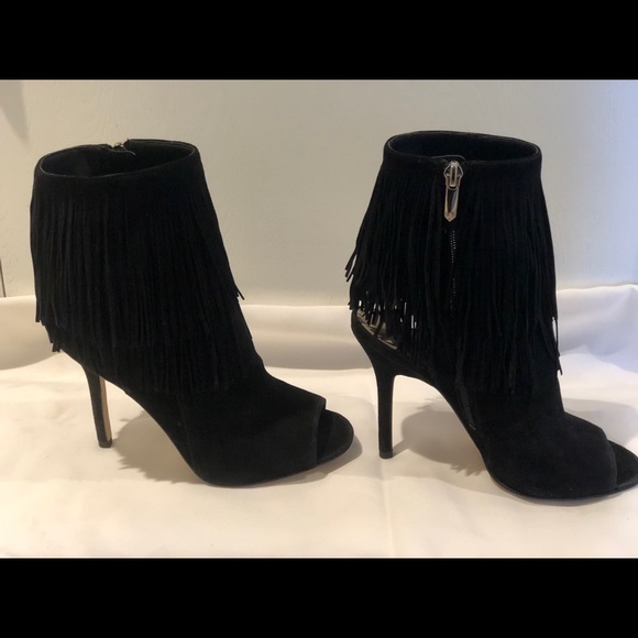 Sam Edelman Arizona fringe peep toe booties - Picture 1 of 4
